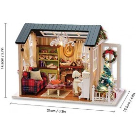 YUACY Maison Bricolage Kit ModèLe DIY Maison en Bois Miniature Maison De PoupéE Kit RéAliste 3D Mini PièCe Artisanat avec Meu