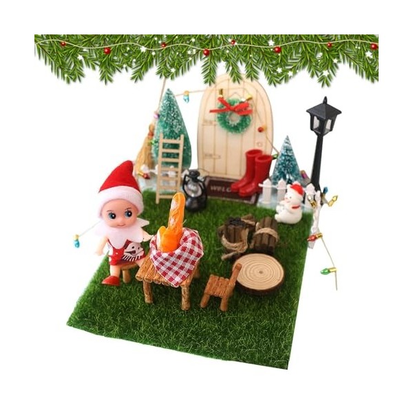 Mini kit de Maison de poupée de Noël | 24 pièces Bricolage Accessoires de Maison de poupée de noël - Kit de Maison modèle Mig