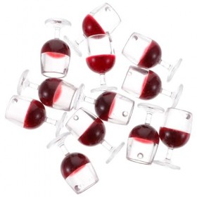 ibasenice 12 Pièces 1: 12 Verres À Vin pour Maison De Poupée Mini Gobelet À Vin pour Maison De Poupée Verres À Vin Rouge Mini