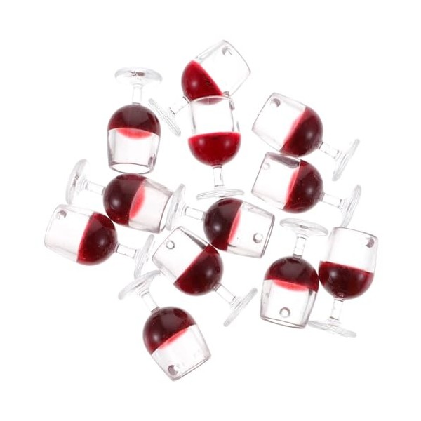 ibasenice 12 Pièces 1: 12 Verres À Vin pour Maison De Poupée Mini Gobelet À Vin pour Maison De Poupée Verres À Vin Rouge Mini