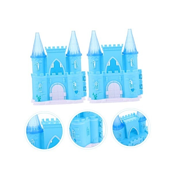 Toyvian 2 Pièces Château Jouet Ensemble De Jeu en Plein Air Jouet Château Maison De Poupée Maison De Poupée Décoration Extéri