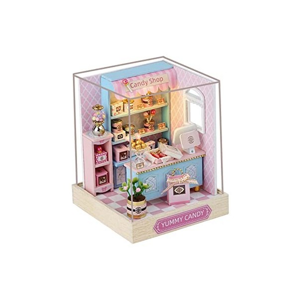 Oshhni Kits de Maison de poupées Miniatures Puzzles 3D, Artisanat de Bricolage avec lumières Mini modèle de Maison modèle de 