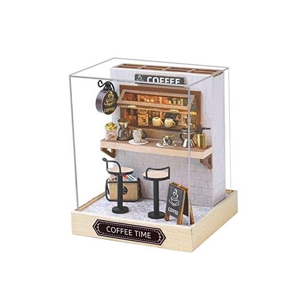 Gralara Maison de poupée Miniature en Bois Bricolage, Puzzles 3D, modèle de Maison de poupée en Bois pour Amis, Maison de Nou