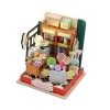 perfk Maison de poupée Miniature Artisanale, Puzzles 3D, lumières LED, Facile à Assembler, Objets de Collection de Mode, Cade