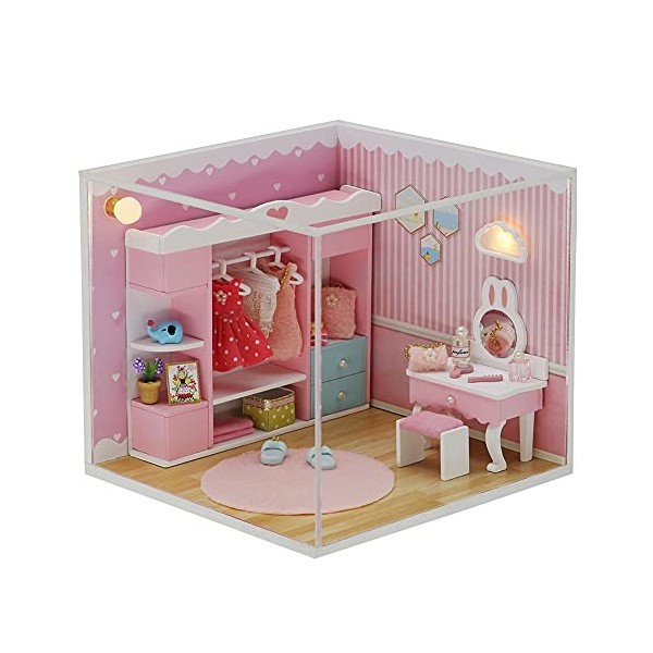 WDC Macron Lot de 9 maisons de poupée en bois avec housse anti-poussière