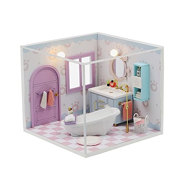 WDC Macron Lot de 9 maisons de poupée en bois avec housse anti-poussière