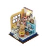 Folpus Maison de poupée Miniature à Monter soi-même, Puzzle 3D avec lumières LED, boîte de Chambre en Bois, Artisanat, Jouets