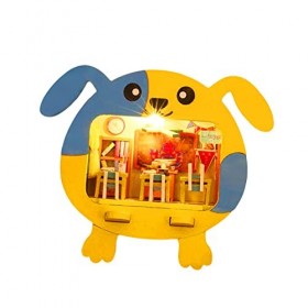 Perfeclan Kit de Maison de poupée Miniatures bricoge Fait à Main avec lumière LED Support de téléphone Support Auto-assembge 