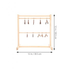TOYANDONA 1 Ensemble Porte-Vêtement De Poupée en Bois avec Cintres Porte-Vêtements De Poupée Porte-Vêtements De Poupée en Boi