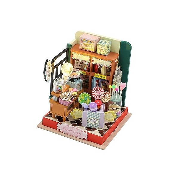 Colcolo Maison de poupée Miniature Artisanale, boîte en Bois avec lumières LED, Moderne, avec Meubles réalistes, Jouet éducat