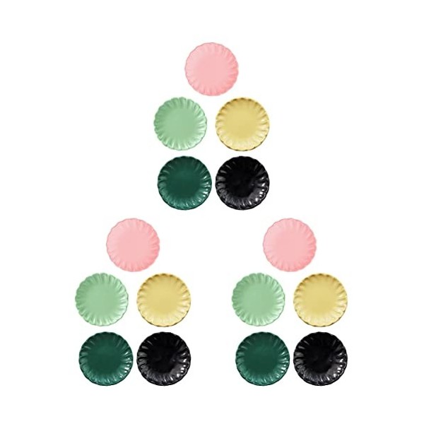 Toddmomy 10 Pièces Nourriture Miniature Et Plat De Jeu Mini Assiettes Festonnées Assiettes Miniatures en Porcelaine Plat De M