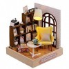 Maison de poupée miniature faite à la main pour adultes et enfants - Cadeau créatif salle détude de loisirs 