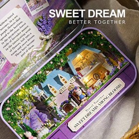 Dynamicoz maison poupée miniature 3D - Boîte métallique rétro - 3 modèles théâtre - construction créatif - Idée cadeau Noël e