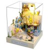 Enfants Bricolage Maisons de poupées Miniatures en Bois Petite Maison Cadeau Jouets Roombox Maison de poupée Meubles boîte th