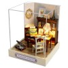 Enfants Bricolage Maisons de poupées Miniatures en Bois Petite Maison Cadeau Jouets Roombox Maison de poupée Meubles boîte th