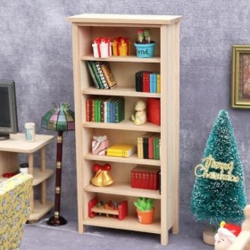 ABOOFAN 1:12 Bibliothèque en Bois pour Maison De Poupée Étagère Miniature Mini Armoire À Tiroirs en Bois Meuble TV Miniature 