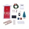 Leadrop Kit de Noël réaliste pour maison de poupée Mini maison de poupée Kit de Noël miniature Scène modèle photo accessoires