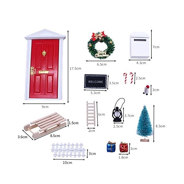 Leadrop Kit de Noël réaliste pour maison de poupée Mini maison de poupée Kit de Noël miniature Scène modèle photo accessoires