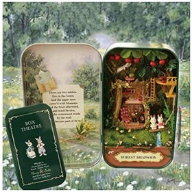 YOUCAI Miniature avec des Meubles de Maison de Poupée, Kit DIY Dollhouse en Bois Boîte de Bricolage à la Main B 14.3 * 8.4 * 