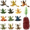 NUOBESTY Lot de 12 mini grenouilles en caoutchouc pour apprendre à former des figurines réalistes en forme de grenouille - Dé