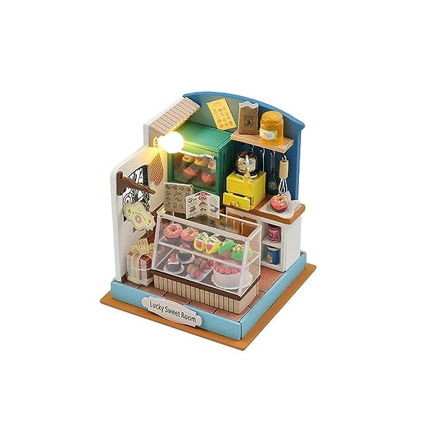 Milageto Maison de poupée Miniature à Monter soi-même, Puzzle 3D, lumières LED, Ornements avec Meubles, Cadeaux danniversair