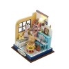 Milageto Maison de poupée Miniature à Monter soi-même, Puzzle 3D, lumières LED, Ornements avec Meubles, Cadeaux danniversair