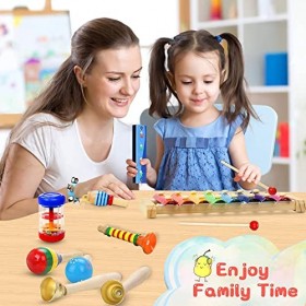 Jojoin Instrument de Musique Enfant - 25PCS Instrument de Musique Bebe avec Tambourin Xylophone - Instruments de Musique pour