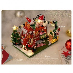 luckiner Kit de bricolage miniature en bois lumineux pour maison de poupée, cadeau danniversaire pour adolescents et adultes