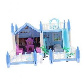 Totority 1 Set Bricolage Villa Château Maison De Poupée Kit Jouets Miniature Maison De Poupée Kit 3D Maison Puzzle 3D Château