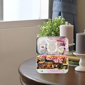 Znet-au maison poupée miniature à faire soi-même, maison poupée en fer blanc | Maison poupée Paysage Box Artisanat Décoration