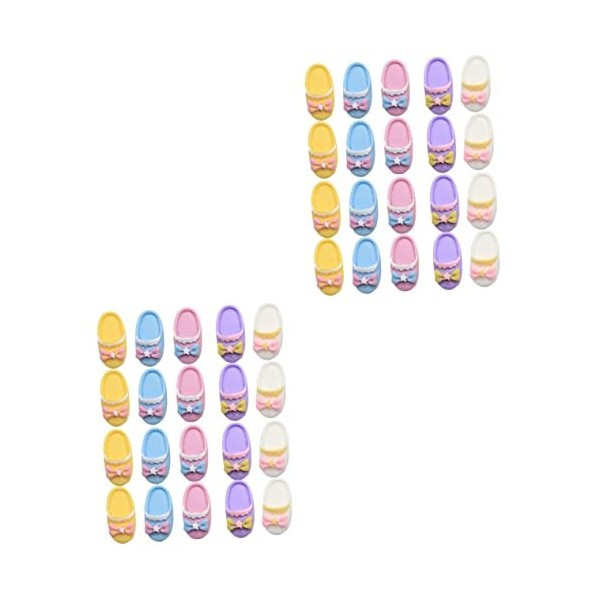 ibasenice 60 Pcs Maison De Poupée Pantoufles Enfants DIY Bijoux Bricolage Maison De Poupée Accessoire Porte-Clés Suspendus Pe