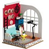 TOPBSFARNY Maison de poupée miniature avec meubles et lumières LED, kit de modèle de maison de poupée en bois, échelle 1:24, 