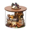 Kit de maison de poupée miniature à faire soi-même avec meubles et lumières LED, échelle 1:24, bouteille de rêve, accessoires