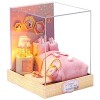 1 Jouets pour Filles Cadeau pour Tout-Petit Maison Poupée Bricolage avec Couvercle Anti-poussière Interactif pour Maison Jeu 