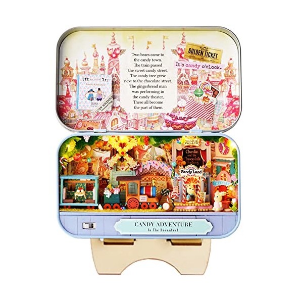 SPILAY Maison de poupée miniature avec meubles, kit de maison de poupée à monter soi-même, meilleur cadeau danniversaire pou