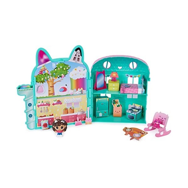 Spin Master Gabis Cat House Handheld Dollhouse Set + Gabbys Dollhouse Figurine