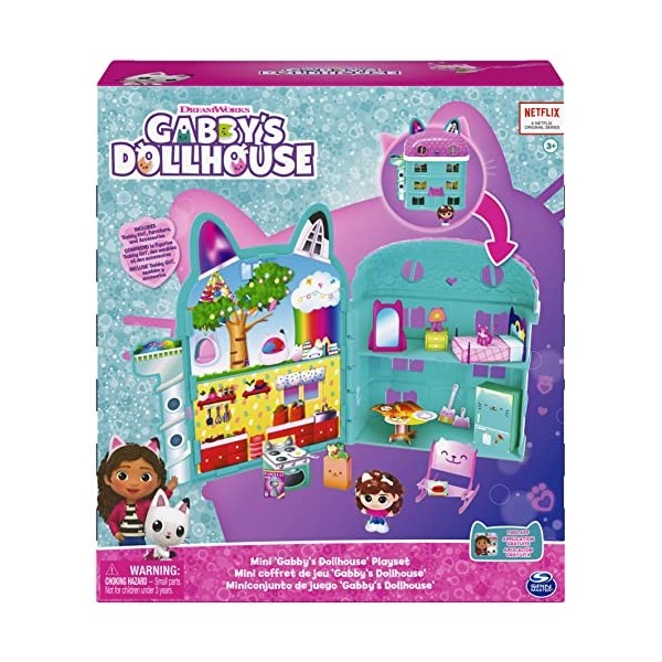 Spin Master Gabis Cat House Handheld Dollhouse Set + Gabbys Dollhouse Figurine