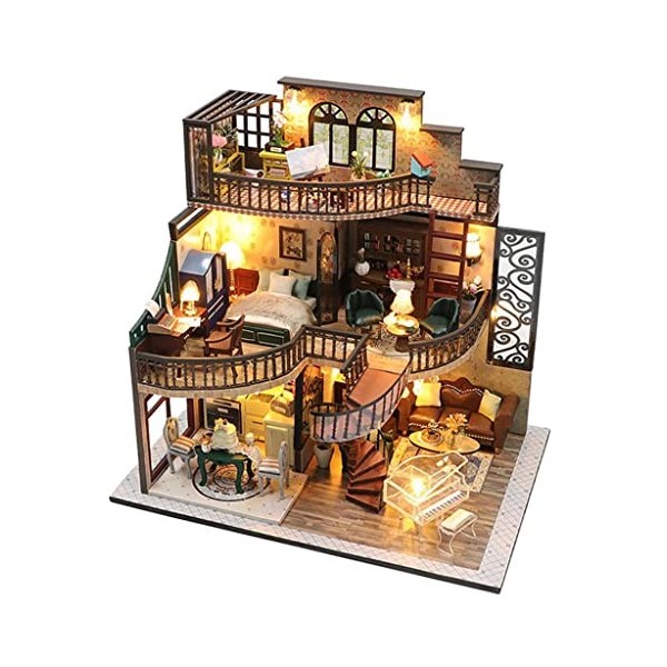 SM SunniMix Maisons De Poupées, Maison Miniature, Meuble Maison Poupee, Dollhous en Bois Miniature Dream Bouteille Accessoire