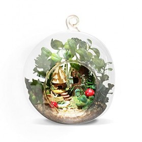 Maison de poupée miniature DIY kit de maison créative avec meubles et couvercle en verre pour œuvres dart romantique cadeau