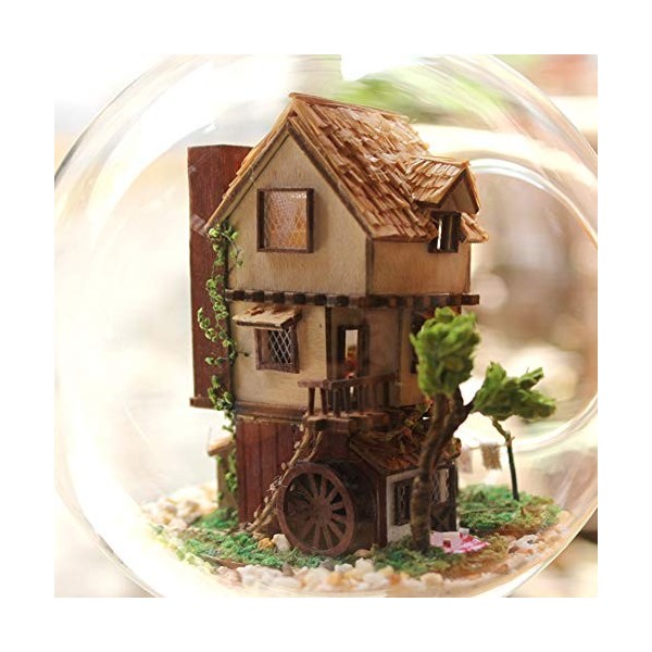 Miniatures de Maison de Poupée, Mini Maison de Poupée avec Meubles et Housse Anti-poussière, Kit de Maison de Poupée Miniatur