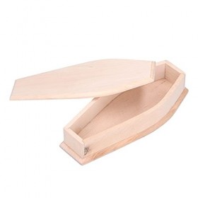 Shanrya Boîte de Cercueil Dhalloween, Boîte Cercueil en Bois Bricolage Artisanat Accessoires Boîte Cercueil Artisanat Cercue