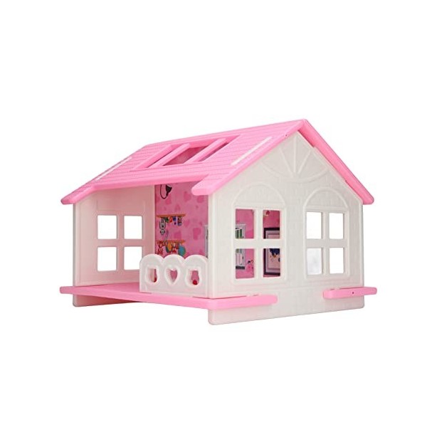 BALRAJ Kit De Maison De Poupée échelle 1:12, Petite Terrasse De Toit Miniature, Maison De Poupée pour Enfants, Rose