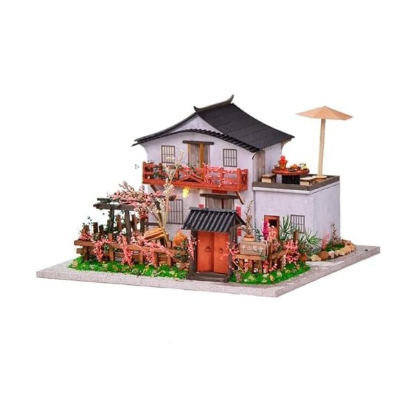 Kit maison de poupée miniature à LED de style chinois maison de poupée faite à la main pour adultes et enfants