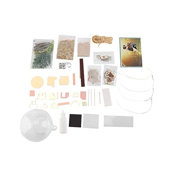 Cikonielf Maison de poupée Bricolage Bois Verre Mignon Maison de poupée Miniature kit de Bricolage Cadeau Parfait Bricolage d