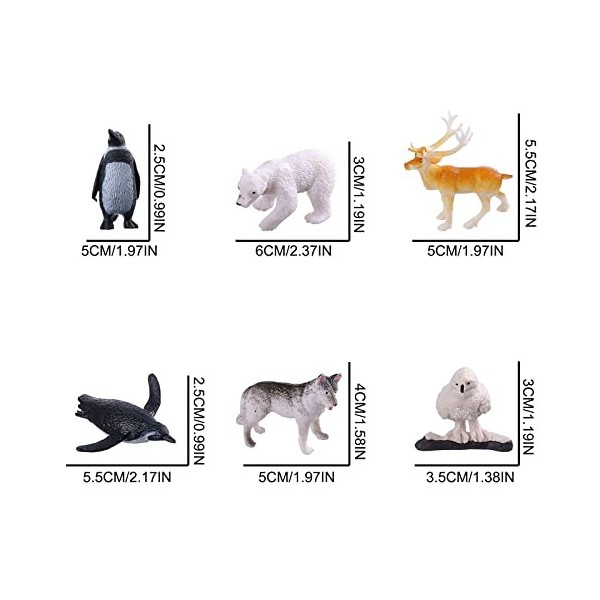 JOKFEICE Lot de 25 Petits Animaux Polaires réalistes en Plastique - Modèle daction de Pingouin - Jouet éducatif précoce - Dé