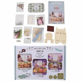 Maison de poupée, Excellent Cadeau de Noël Profitez du Plaisir du kit de Maison de poupée Miniature Bricolage pour Les Person