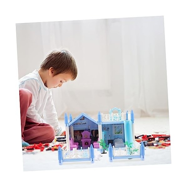 ibasenice 1 Ensemble Bricolage Villa Château Miniature Maison De Poupée Kit Filles Jouet Jouets Maison De Poupée Puzzle Kit C