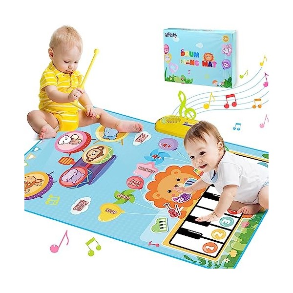 Tapis de musique avec 8 animaux, cadeau bébé 1 an, jouet pour enfant, tapis  de piano, | bol