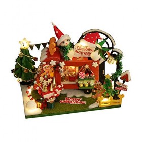 luckiner Kit de maison de poupée miniature à faire soi-même avec guirlande lumineuse et boîte cadeau