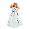 1:12 Miniature Porcelaine Poupée Robe Verte Femmes Figures Dame Poupée Élégante Maison De Poupée Artisanat Accessoire Oeuvre 